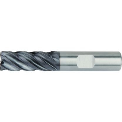 Picture of Hanita/Widia 5V0C16006ST Dia 5/8 SH 0.6250 LOC 1.2500 OAL3.50 End Mill Standard Flute High Helix Carbide AlTiN Single End Square Sharp VariMill II