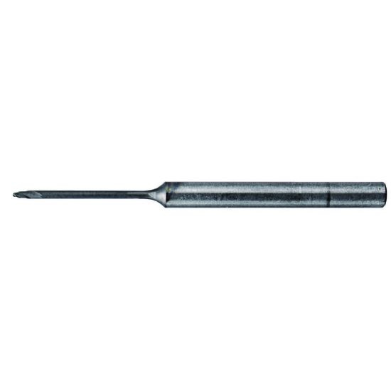 Picture of Hanita/Widia 7N2100801RT Dia 0.80mm SH 0.0315 LOC 0.0512 OAL2.480 End Mill Standard Flute High Helix Carbide TiAlN Single End Ball NoseBall Vision Plus