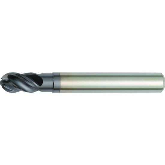 Picture of Hanita/Widia 47N005002LT Dia 5mm SH 0.2362 LOC 0.3543 OAL2.2441 End Mill Standard Flute High Helix Carbide TiAlN Single End Ball NoseBall VariMill