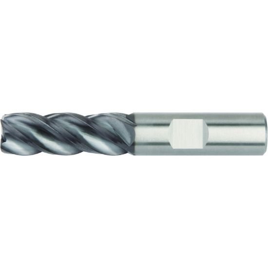 Picture of Hanita/Widia 4V0516006BW Dia 5/8 SH 0.6250 LOC 1.2500 OAL3.50 End Mill Standard Flute Variable Helix Carbide AlTiN Single End Corner Radius0.0300 0.76mm VariMill I