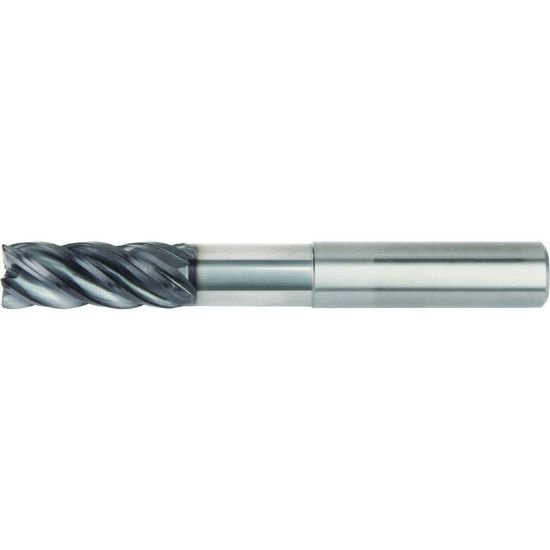Picture of Hanita/Widia 5VNC10014AT Dia 3/8 SH 0.3750 LOC 0.8750 OAL4.00 End Mill Standard Flute Variable Helix Carbide AlTiN Single End Corner Radius0.0150 0.38mm VariMill II