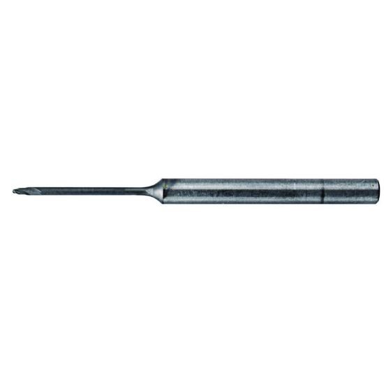 Picture of Hanita/Widia 7N2101001RT Dia 1mm SH 0.0394 LOC 0.0630 OAL2.4803 End Mill Standard Flute High Helix Carbide TiAlN Single End Ball NoseBall Vision Plus