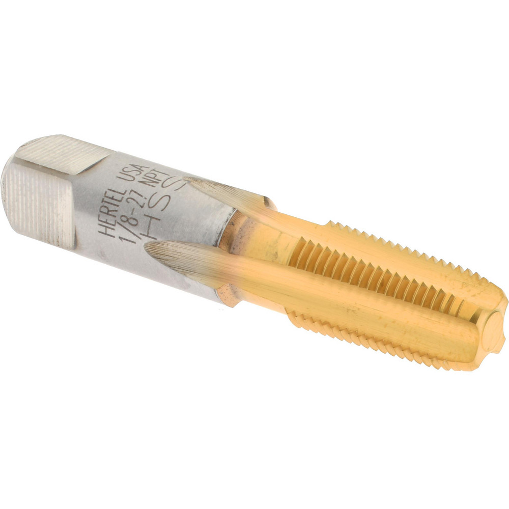 Picture of Hertel G127036T-S 1/8-27 2-1/8 Oal Npt 4Fl HSS Tin Tap Threading Taping