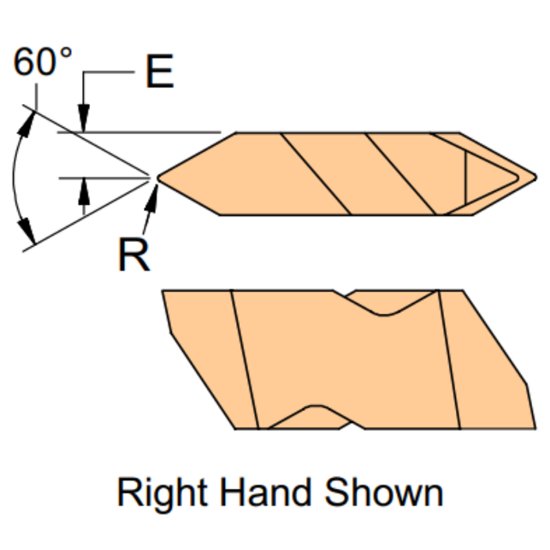 Picture of HT 4R 310F Horizon 32300 Groove Threading,Threading Insert 0.0065 0.17mm Radius Ext 4.00TPI - 20.00TPI Int 4.00TPI - 12.00TPI 60.0°