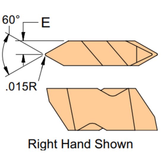 Picture of HT 3LC C23 Horizon 32507 Groove Threading,Threading Insert 0.0150 0.38mm Radius Ext 6.00TPI - 11.00TPI Int 6.00TPI 60.0°