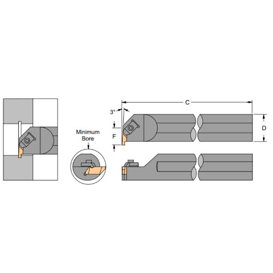 Picture of A16-TER3 Horizon 39245 Grooving,Threading Boring Bar 1.0000 25.40mm Shank