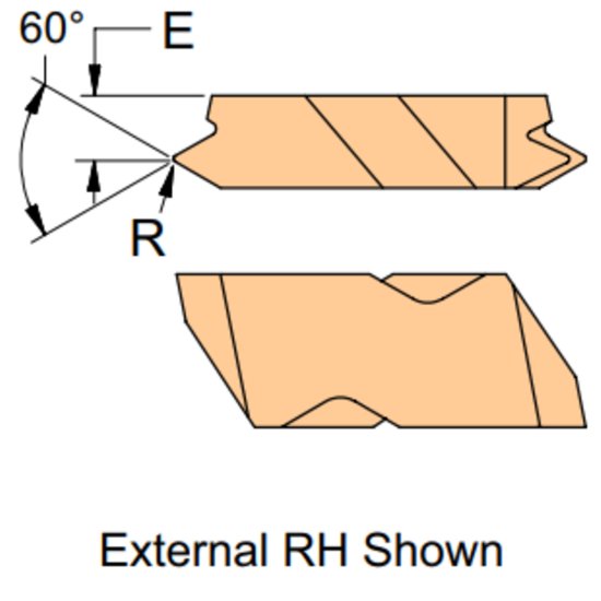 Picture of Horizon HTC 3R18E C23 Indexable, Threading Insert Top Notch UN 18.00TPI 0.007 Corner Radius Carbide