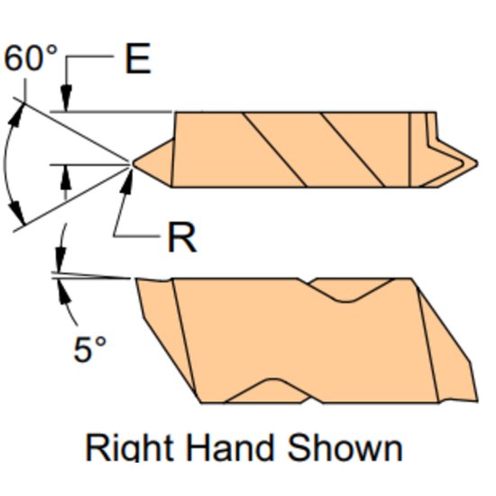 Picture of HTK 4R 323FG Horizon 41365 Groove Threading,Threading Insert 0.0030 0.08mm Radius Ext 10.00TPI - 44.00TPI Int 9.00TPI - 24.00TPI 60.0°