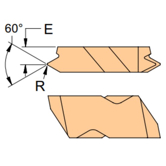 Picture of HDC 318VR-75 323FG Horizon 43490 Groove Threading,Threading Insert 0.0030 0.08mm Radius 18.00TPI NPT