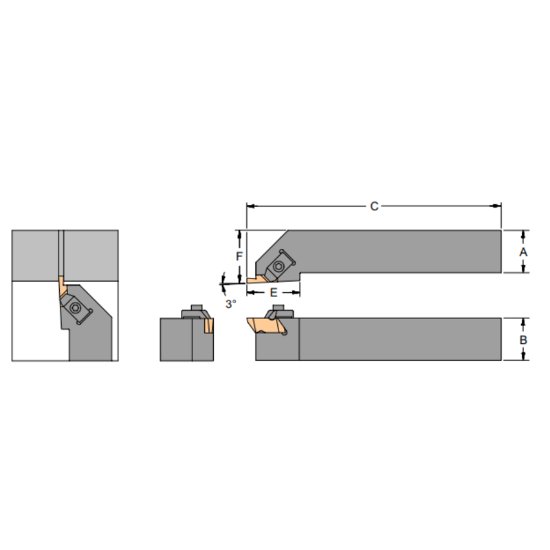 Picture of TSL-163C Horizon 44532 Grooving,Threading Stick Tool 1.0000 25.40mm Shank