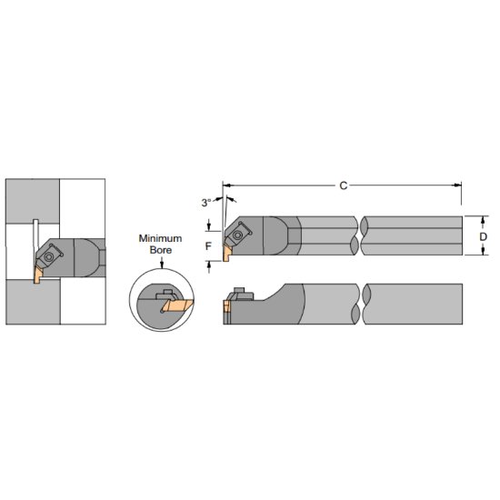 Picture of C10-TER2 Horizon 49526 Grooving,Threading Boring Bar 0.6250 15.88mm - 5/8 Shank