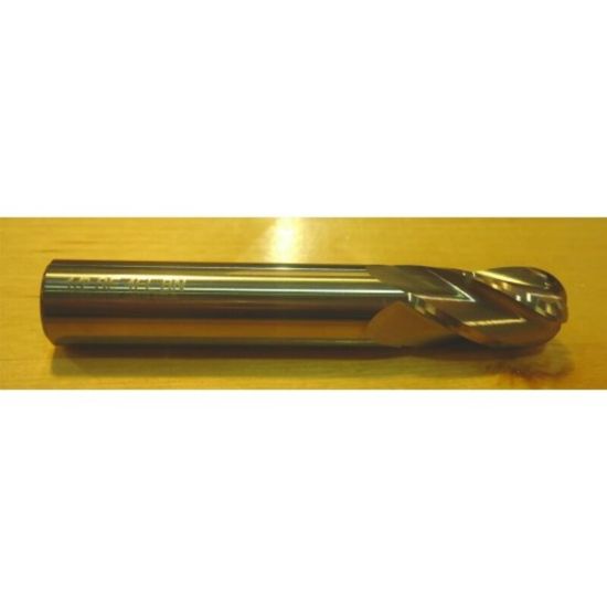 Picture of HTC 135-3656 Dia 21/32 SH 0.7500 LOC 1.50 OAL4.00 End Mill Standard Flute Standard Helix Carbide Uncoated Single End Ball NoseBall