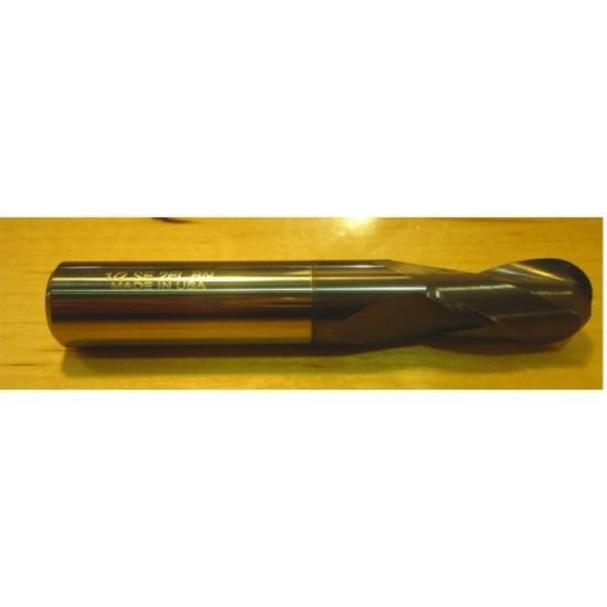 Picture of HTC 145-2890 Dia 57/64 SH 1.00 LOC 1.50 OAL4.00 End Mill Standard Flute Standard Helix Carbide AlTiN Single End Ball NoseBall