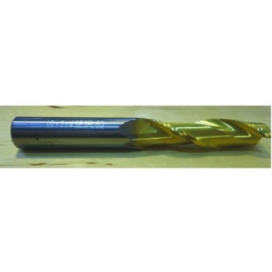 Picture of HTC 152-2100 Dia 1 SH 1.00 LOC 2.2500 OAL5.00 End Mill Standard Flute Standard Helix Carbide TiN Single End Square Sharp