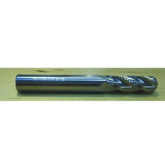 Picture of HTC 155-4100 Dia 1 SH 1.00 LOC 2.2500 OAL5.00 End Mill Standard Flute Standard Helix Carbide Uncoated Single End Ball NoseBall