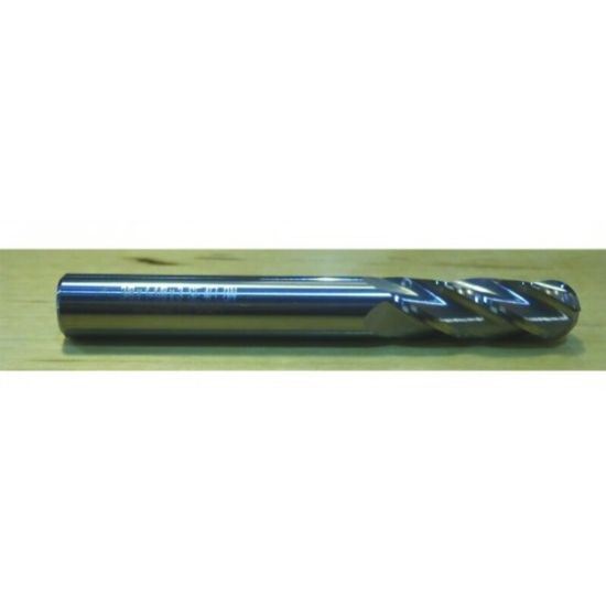 Picture of HTC 155-4500 Dia 1/2 SH 0.50 LOC 2.00 OAL4.00 End Mill Standard Flute Standard Helix Carbide Uncoated Single End Ball NoseBall