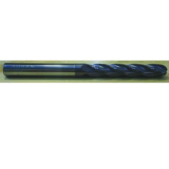 Picture of HTC 185-4100 Dia 1 SH 1.00 LOC 3.00 OAL6.00 End Mill Standard Flute Standard Helix Carbide AlTiN Single End Ball NoseBall