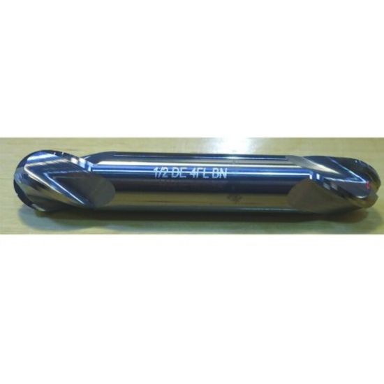 Picture of HTC 195-2312 Dia 5/16 SH 0.3125 LOC 0.50 OAL2.50 End Mill Standard Flute Standard Helix Carbide Uncoated Double End Ball NoseBall
