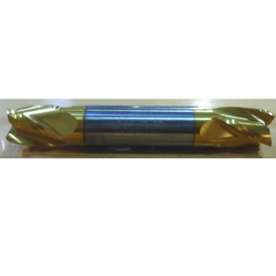 Picture of HTC 197-4562 Dia 9/16 SH 0.6250 LOC 0.6875 OAL3.50 End Mill Standard Flute Standard Helix Carbide TiN Double End Square Sharp