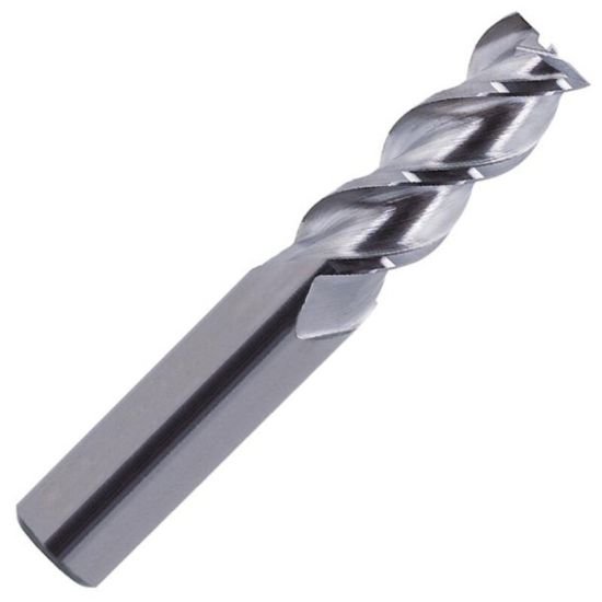 Picture of ICE 3/4 3Flt 1-5/8LOC 4OAL 3/4Shk RND SE .030CR Brite Carbide End Mill Variable Helix Green