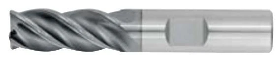 Picture of ICE 5/8 4Flt 1-1/4LOC 3-1/2OAL 5/8Shk WLDN SE .030CR TiALN Carbide End Mill Variable Helix Red