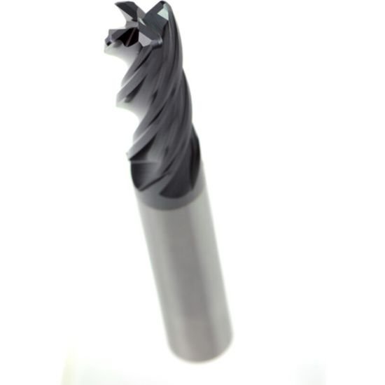 Picture of ICE 1/2 4Flt 5/8LOC 5OAL 1/2Shk RND SE SQ TiALN Carbide End Mill Variable Helix Red