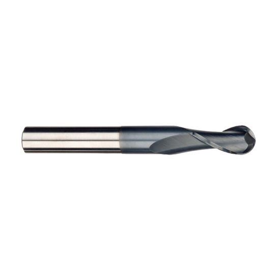 Picture of Imco 30386 Dia 3/16 SH 0.1875 LOC 0.7500 OAL2.50 End Mill Standard Flute Standard Helix Carbide AlTiN Single End Ball NoseBall General PURPOSE
