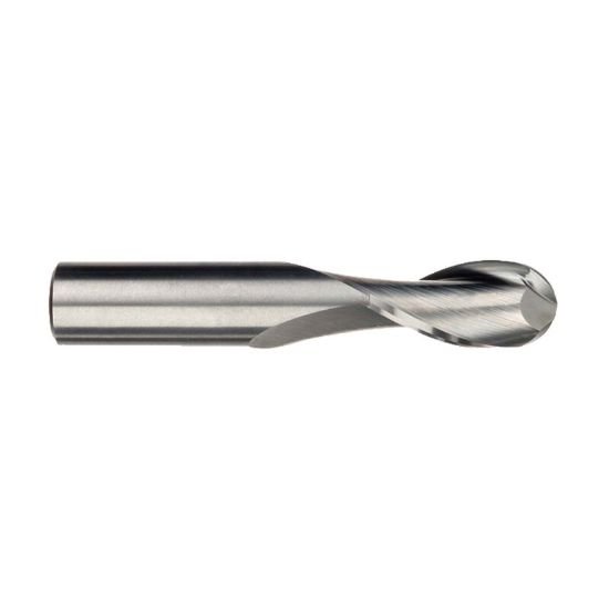 Picture of Imco 30821 Dia 3/16 SH 0.1875 LOC 0.6250 OAL2.00 End Mill Standard Flute Standard Helix Carbide Uncoated Single End Ball NoseBall General PURPOSE