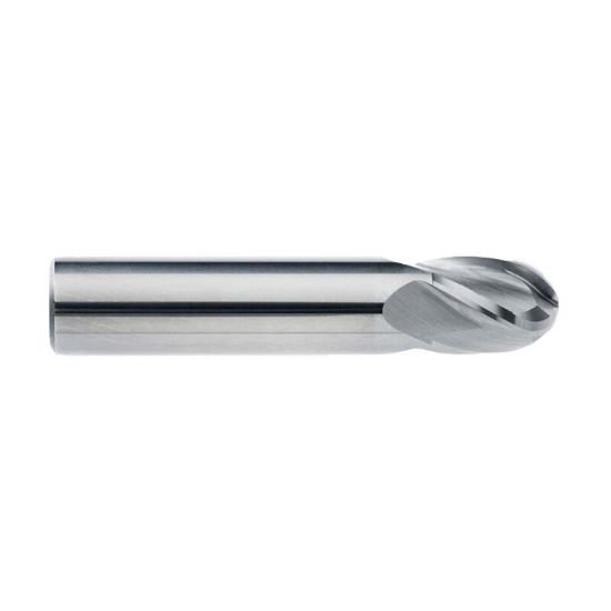 Picture of Imco 30965 Dia 5/8 SH 0.6250 LOC 1.2500 OAL3.50 End Mill Standard Flute Standard Helix Carbide Uncoated Single End Ball NoseBall General PURPOSE