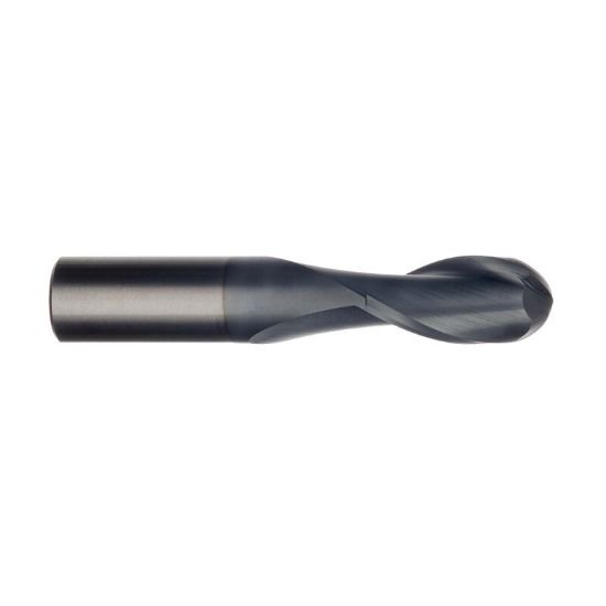 Picture of Imco 32600 Dia 3mm SH 0.1181 LOC 0.4724 OAL1.4961 End Mill Standard Flute Standard Helix Carbide AlTiN Single End Ball NoseBall General PURPOSE