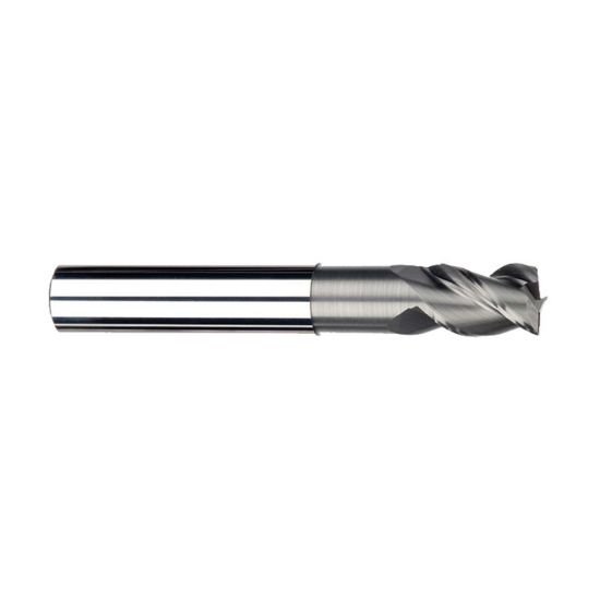 Picture of Imco 33112 Dia 3/8 SH 0.3750 LOC 0.50 OAL4.00 End Mill Standard Flute High Helix Carbide Uncoated Single End Square Sharp Streaker Mill