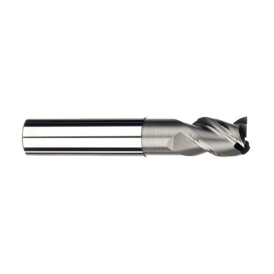 Picture of Imco 33121 Dia 1/4 SH 0.2500 LOC 0.3750 OAL3.00 End Mill Standard Flute High Helix Carbide Uncoated Single End Square Sharp Streaker Mill