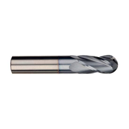 Picture of Imco 34540 Dia 5/8 SH 0.6250 LOC 1.2500 OAL3.50 End Mill Standard Flute Standard Helix Carbide TiCN Single End Ball NoseBall General PURPOSE