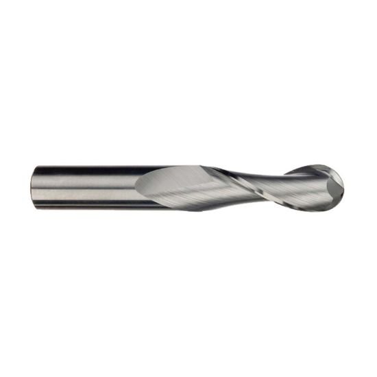 Picture of Imco 37808 Dia 1/8 SH 0.1250 LOC 0.7500 OAL2.2500 End Mill Standard Flute Standard Helix Carbide Uncoated Single End Ball NoseBall General PURPOSE