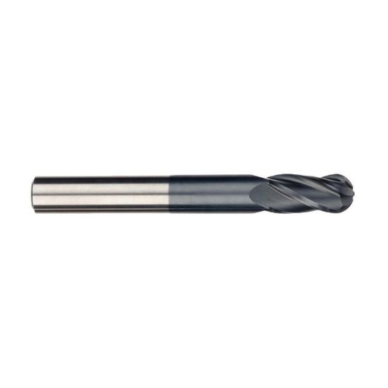 Picture of Imco 37898 Dia 3/16 SH 0.1875 LOC 1.00 OAL4.00 End Mill Standard Flute Standard Helix Carbide AlTiN Single End Ball NoseBall General PURPOSE