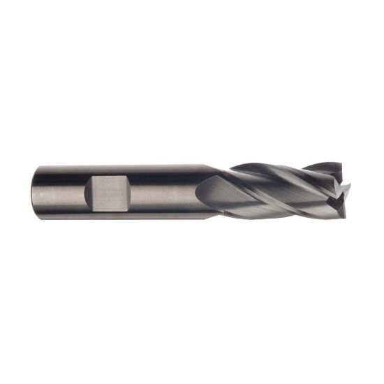 Picture of Imco 39765 Dia 5/8 SH 0.6250 LOC 1.2500 OAL3.50 End Mill Standard Flute Standard Helix Carbide Uncoated Single End Square Sharp General PURPOSE