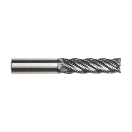Picture of Imco 61565 Dia 5/8 SH 0.6250 LOC 2.50 OAL5.00 End Mill Standard Flute Standard Helix Carbide TAC Single End Corner Radius0.0300 0.76mm Pow-R-Path Mill