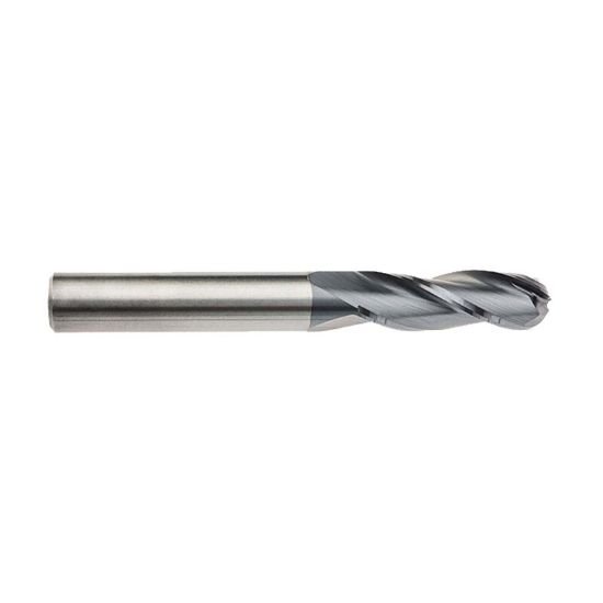 Picture of Imco 62056 Dia 3/32 SH 0.1250 LOC 0.3750 OAL1.50 End Mill Standard Flute Standard Helix Carbide AlTiN Single End Ball NoseBall General PURPOSE