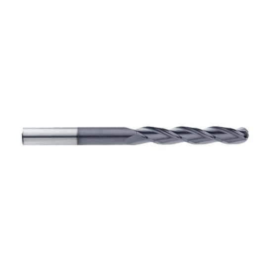 Picture of Imco 62081 Dia 1/4 SH 0.2500 LOC 1.50 OAL4.00 End Mill Standard Flute Standard Helix Carbide AlTiN Single End Ball NoseBall General PURPOSE