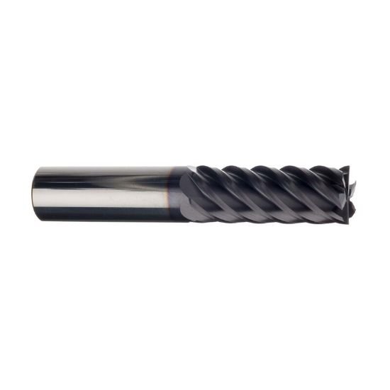 Picture of Imco 62838 Dia 1/4 SH 0.2500 LOC 0.7500 OAL2.50 End Mill Carbide TiAlN Single End Corner Radius0.0300 0.76mm Omega-6 Mill