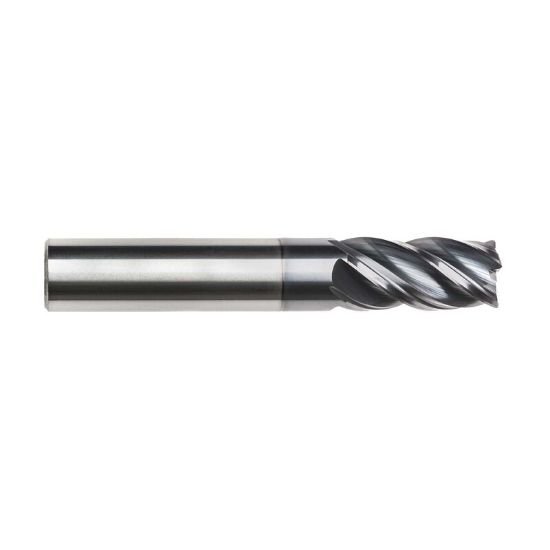 Picture of Imco 63018 Dia 3/8 SH 0.3750 LOC 0.8750 OAL2.50 End Mill Standard Flute Variable Helix Carbide AlTiN Single End Square Sharp Pow-R-Feed Mill