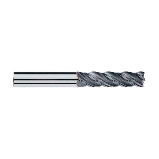 Picture of Imco 63098 Dia 1/2 SH 0.50 LOC 1.2500 OAL3.00 End Mill Standard Flute Variable Helix Carbide AlTiN Single End Corner Radius0.0300 0.76mm Pow-R-Feed Mill