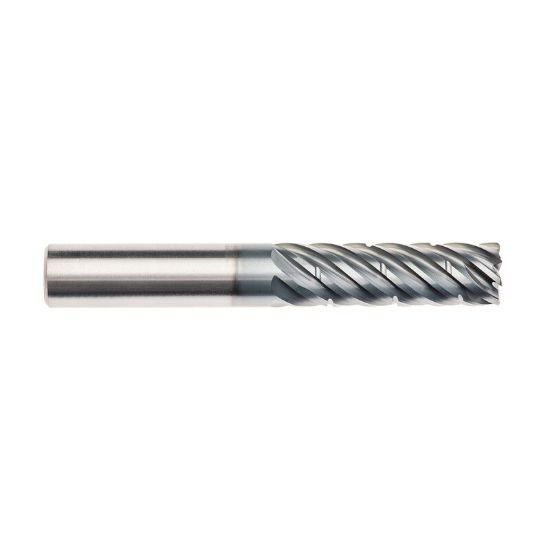 Picture of Imco 63414 Dia 5/8 SH 0.6250 LOC 1.5625 OAL4.00 End Mill Standard Flute Standard Helix Carbide AlCrN Single End Corner Radius0.0300 0.76mm Pow-R-Path Mill