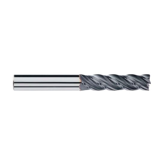 Picture of Imco 63426 Dia 3/8 SH 0.3750 LOC 1.7500 OAL4.00 End Mill Standard Flute Variable Helix Carbide AlTiN Single End Corner Radius0.0200 0.51mm Pow-R-Feed Mill