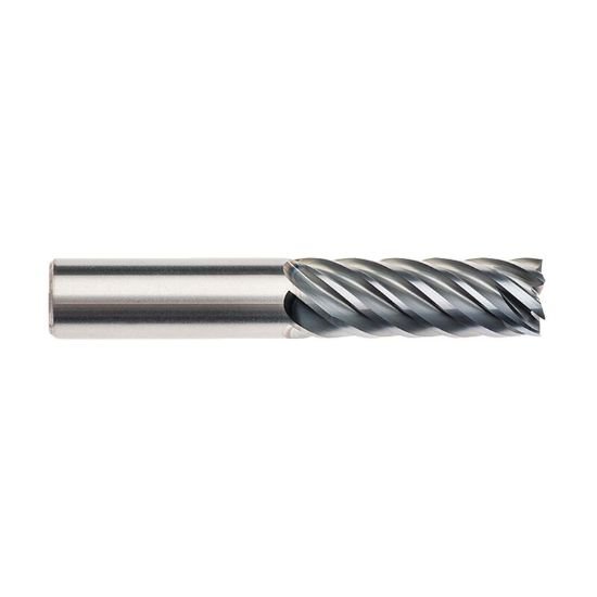 Picture of Imco 63491 Dia 1/4 SH 0.2500 LOC 0.7500 OAL2.50 End Mill Standard Flute Standard Helix Carbide AlCrN Single End Corner Radius0.0300 0.76mm Pow-R-Path Mill