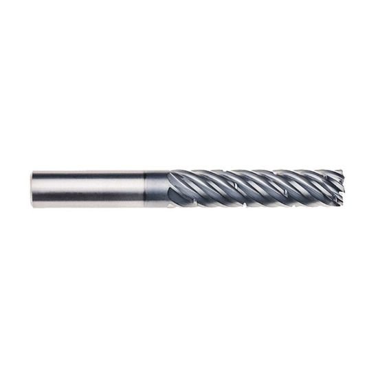 Picture of Imco 63668 Dia 1 SH 1.00 LOC 4.00 OAL7.00 End Mill Standard Flute Standard Helix Carbide AlCrN Single End Corner Radius0.0300 0.76mm Pow-R-Path Mill