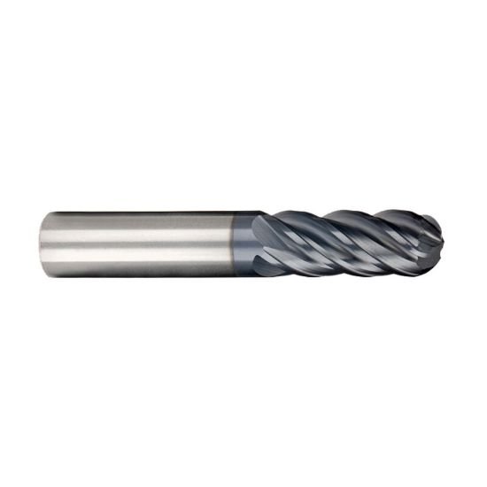 Picture of Imco 65212 Dia 7/16 SH 0.4375 LOC 2.00 OAL4.00 End Mill Standard Flute Standard Helix Carbide AlCrN Single End Ball NoseBall enDURO Mill
