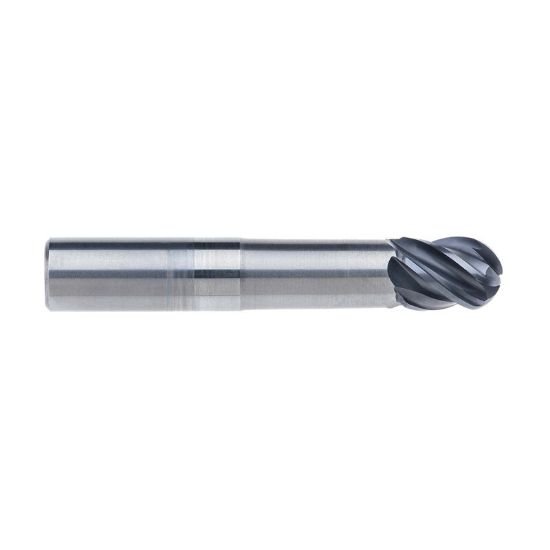 Picture of Imco 65813 Dia 3/4 SH 0.7500 LOC 1.00 OAL4.00 End Mill Standard Flute Standard Helix Carbide AlCrN Single End Ball NoseBall enDURO Mill