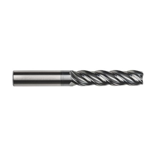 Picture of Imco 67253 Dia 1/2 SH 0.50 LOC 2.1250 OAL4.00 End Mill Standard Flute Variable Helix Carbide AlCrN Single End Corner Radius0.0900 2.29mm Pow-R-Feed Mill