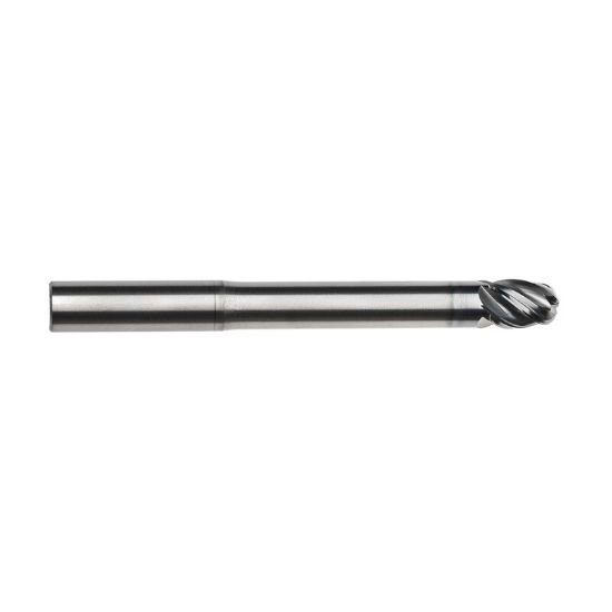 Picture of Imco 68113 Dia 20mm SH 0.7874 LOC 0.9843 OAL5.9055 End Mill Standard Flute Variable Helix Carbide AlCrN Single End Ball NoseBall Pow-R-Feed Mill
